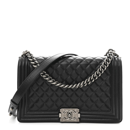 Caviar Quilted New Medium Boy Flap Black