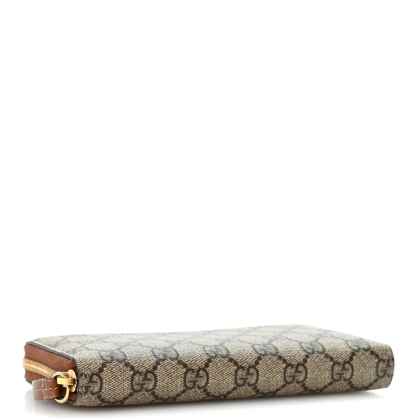 GG Supreme Monogram Cuoio Toscano Zip Around Wallet Beige Ebony Cuir