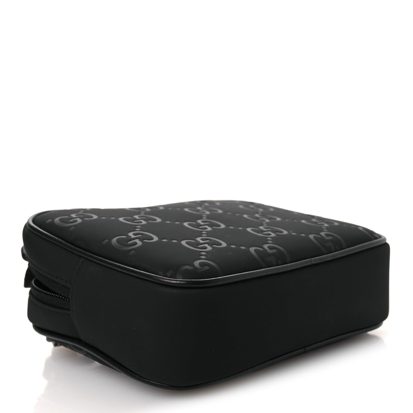 Rubber Effect Monogram GG Crossbody Bag Black