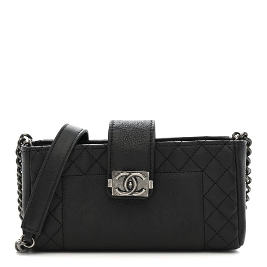 Calfskin Boy Reverso Mini Pochette Black