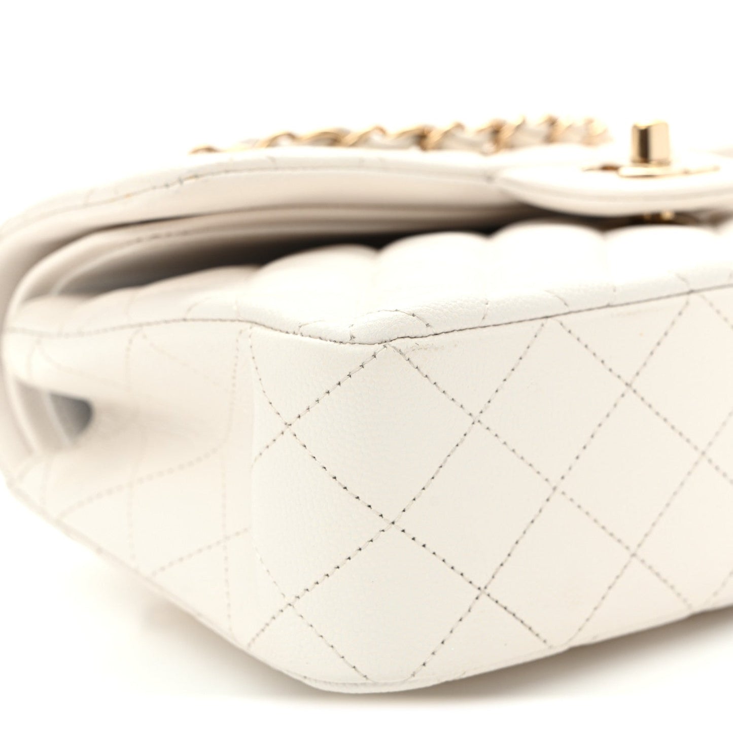 Caviar Quilted Small Double Flap White