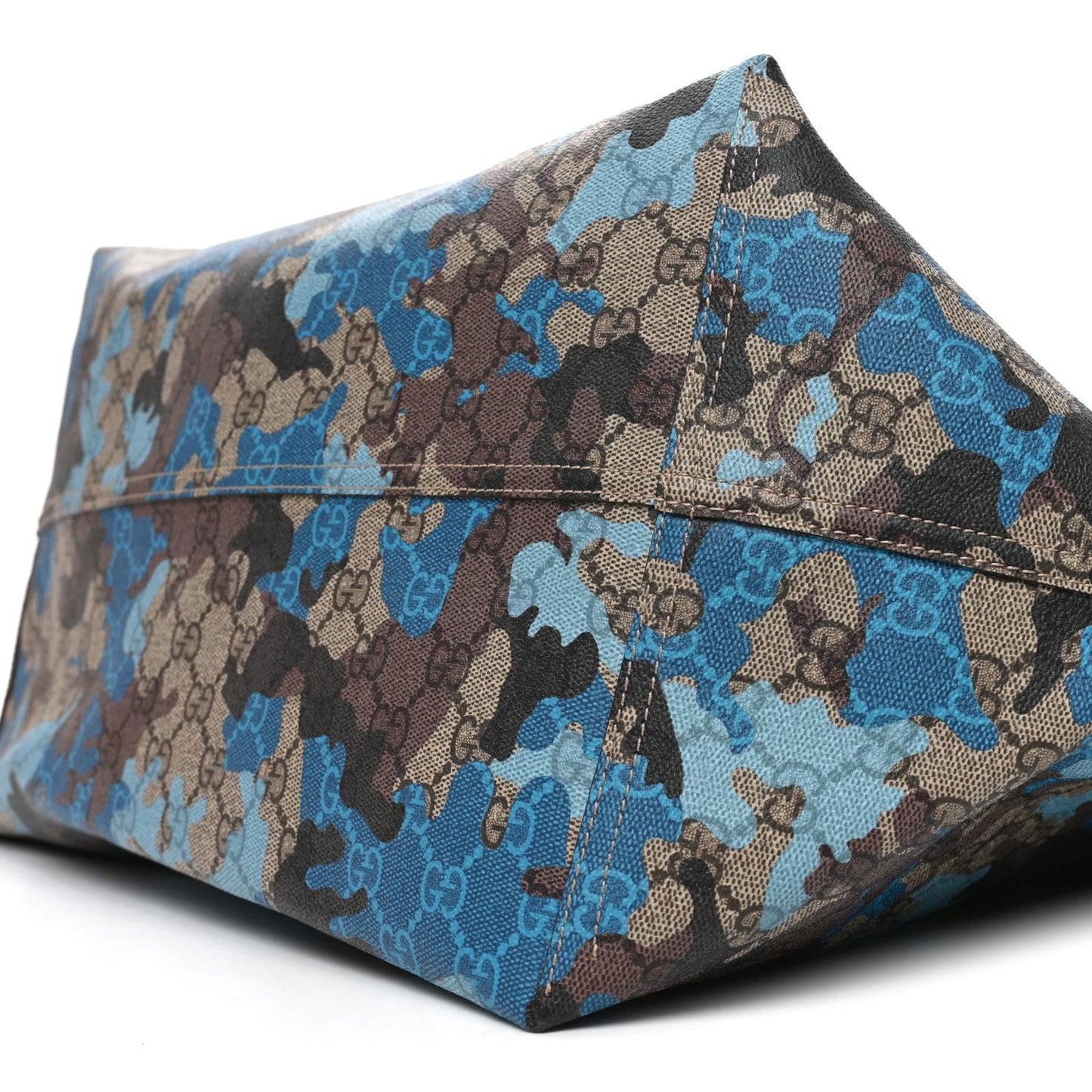 GG Supreme Monogram Camouflage Print Large Tote Beige Ebony New Acero Blue