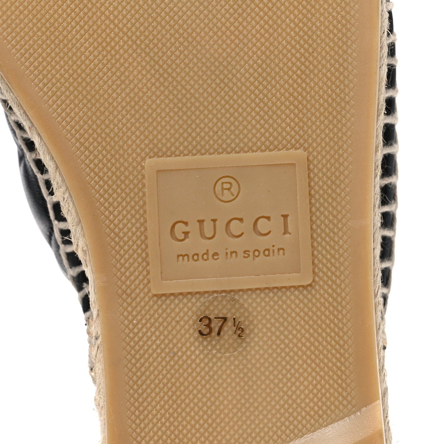 Nappa Matelasse GG Marmont Espadrille Slippers 37.5 Black