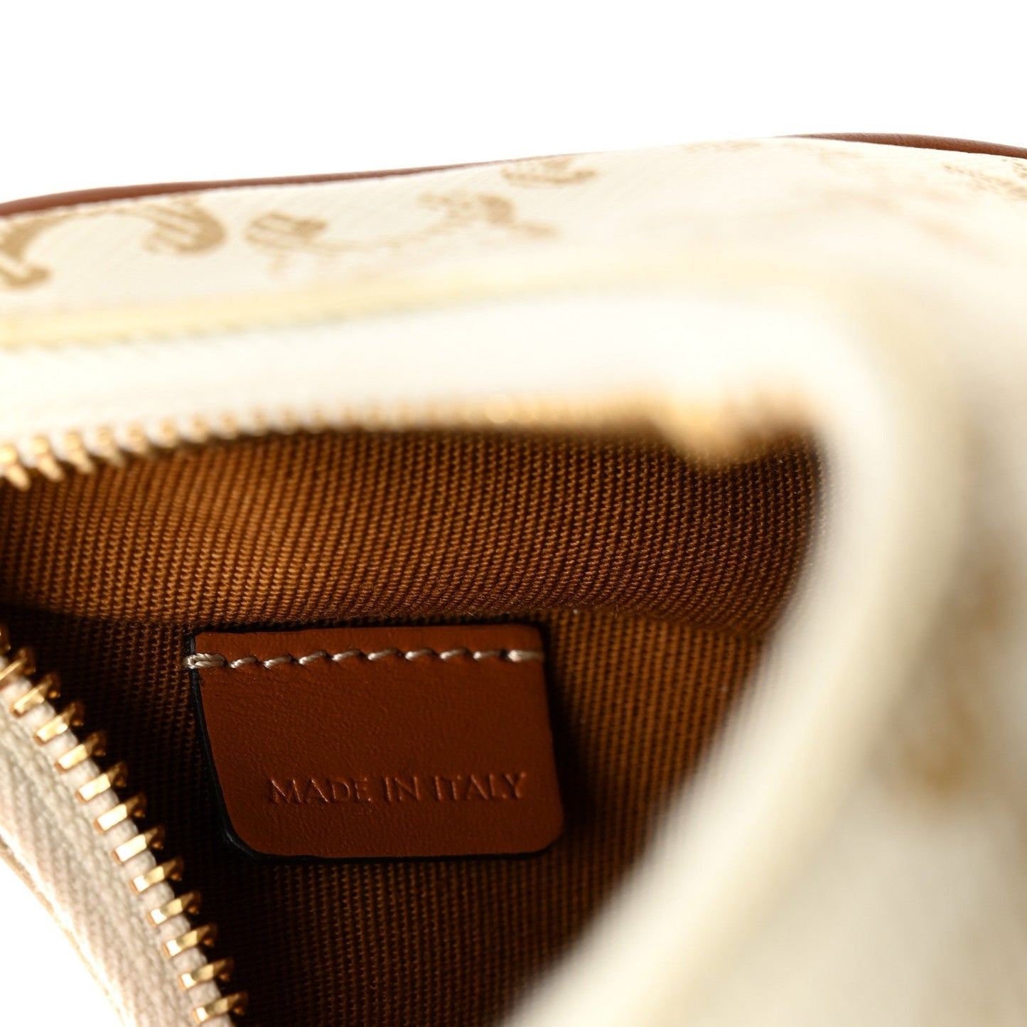 Canvas Calfskin Mini Ava Triomphe Shoulder Bag White