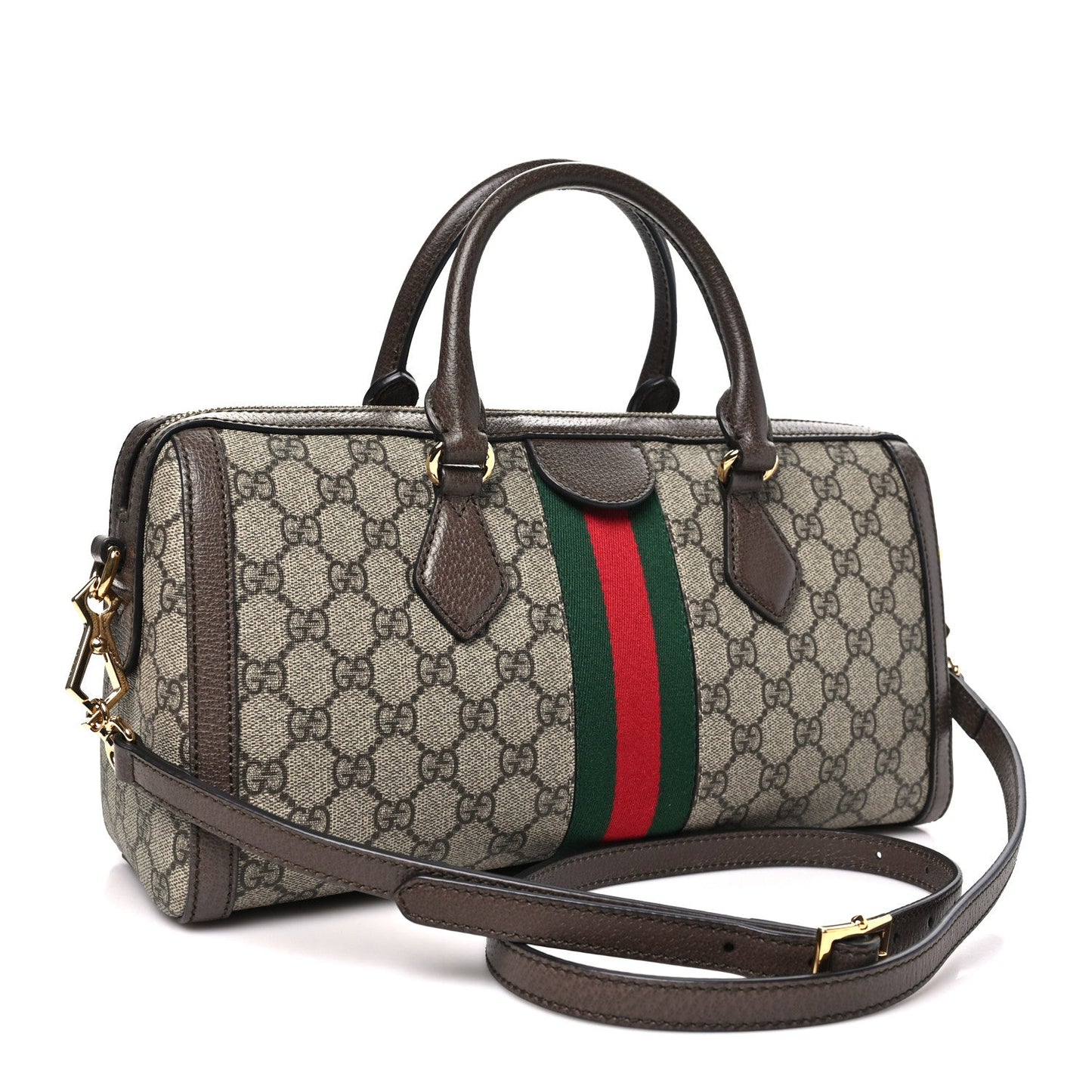 GG Supreme Monogram Web Medium Ophidia Boston Brown