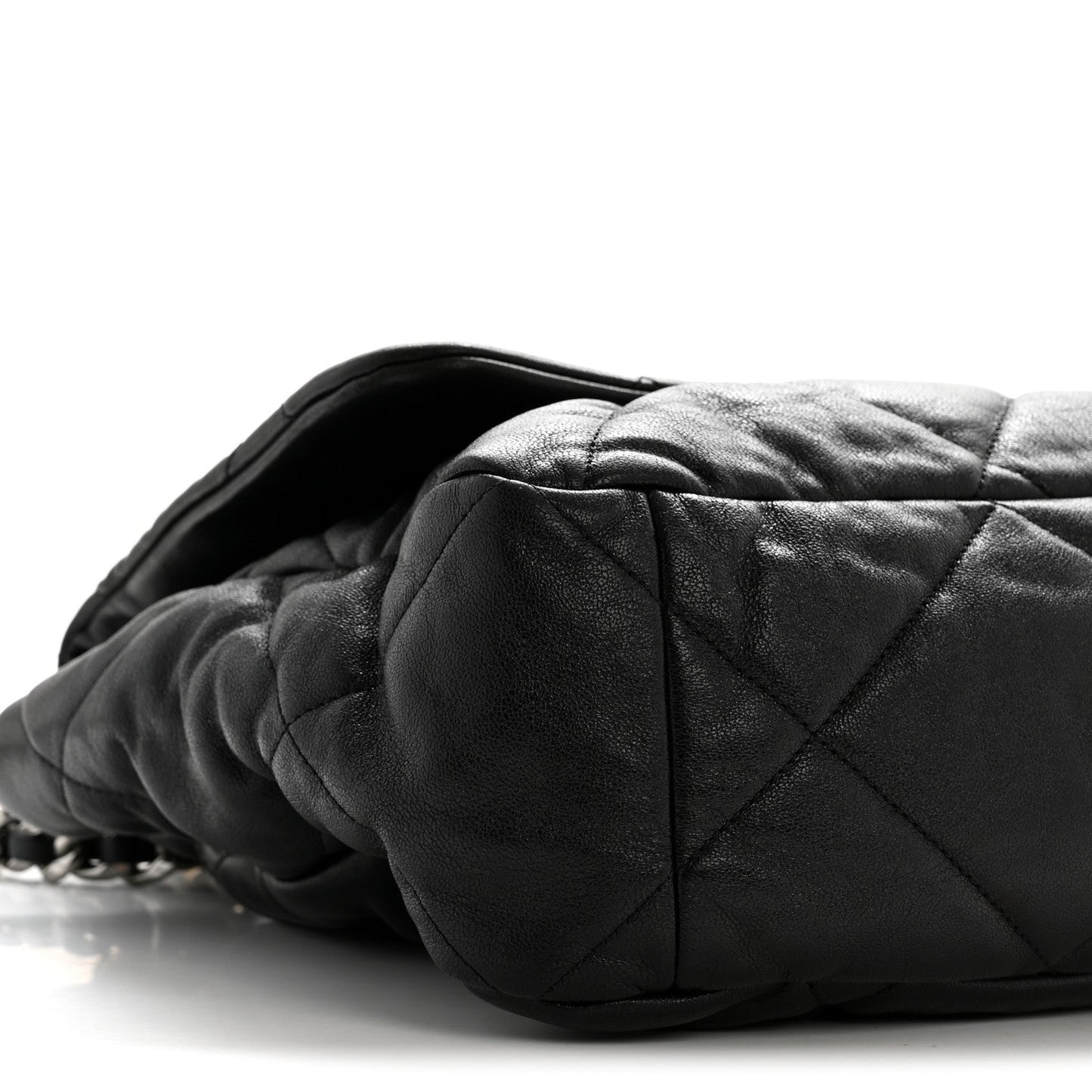 Goatskin Quilted Maxi Chanel 19 Flap Black