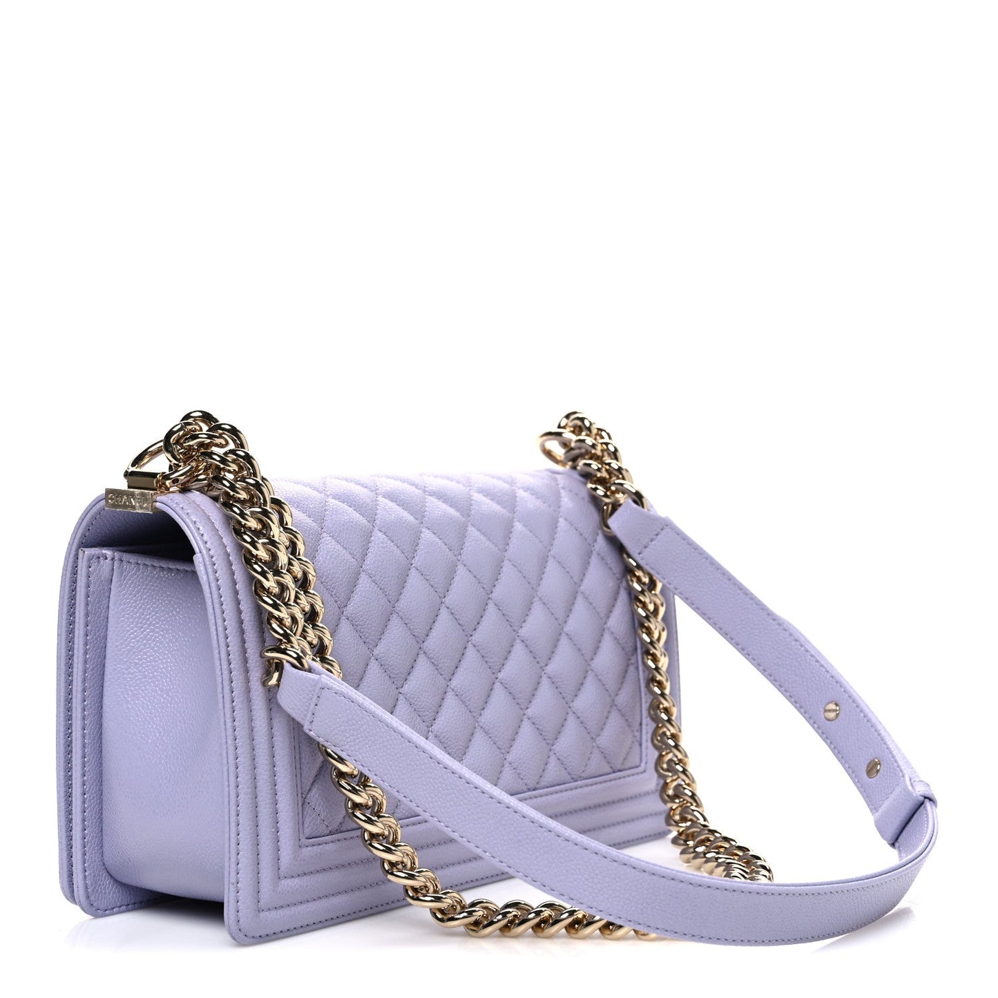 Caviar Quilted Medium Boy Flap Light Purple