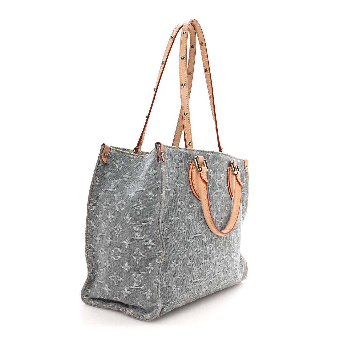 Monogram Denim Onthego MM Washed Grey