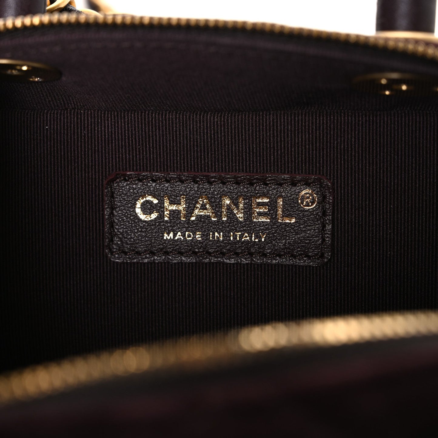 Velvet Quilted Top Handle Mini Bowling Bag Dark Brown