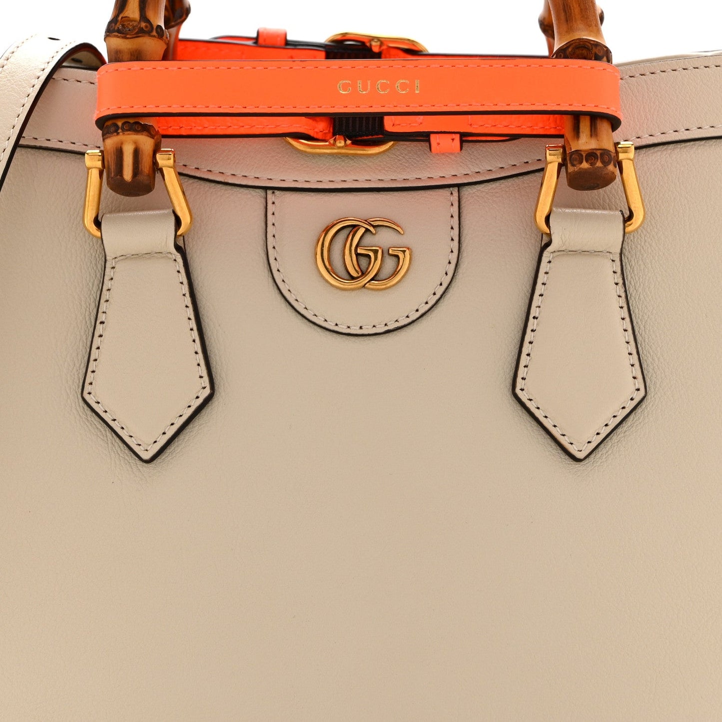 Wonka Grain Calfskin Small Diana Tote Bag Mystic White Cuir