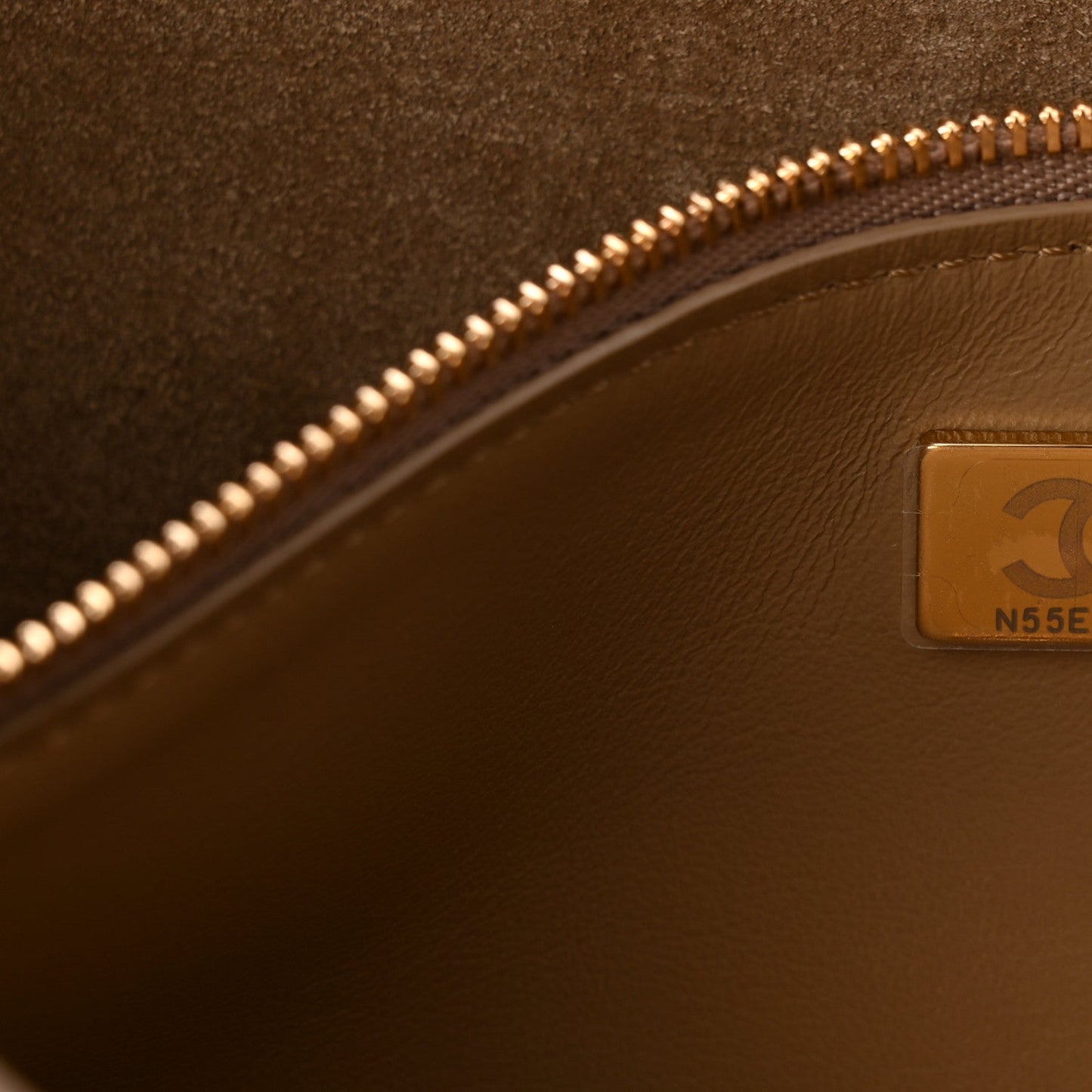 Suede Calfskin Small Souplissimo Maxi Flap Dark Beige
