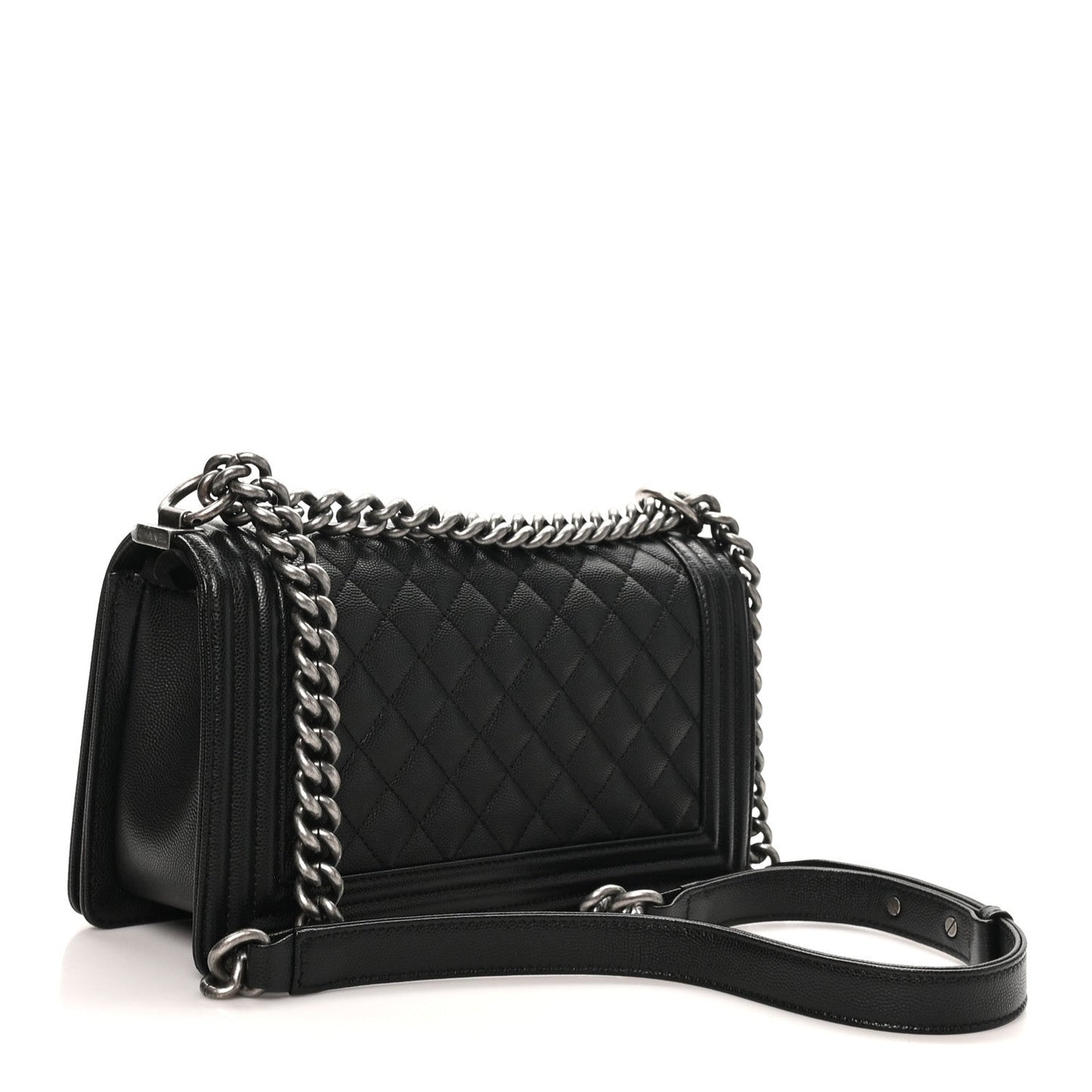 Caviar Quilted Medium Boy Flap Black
