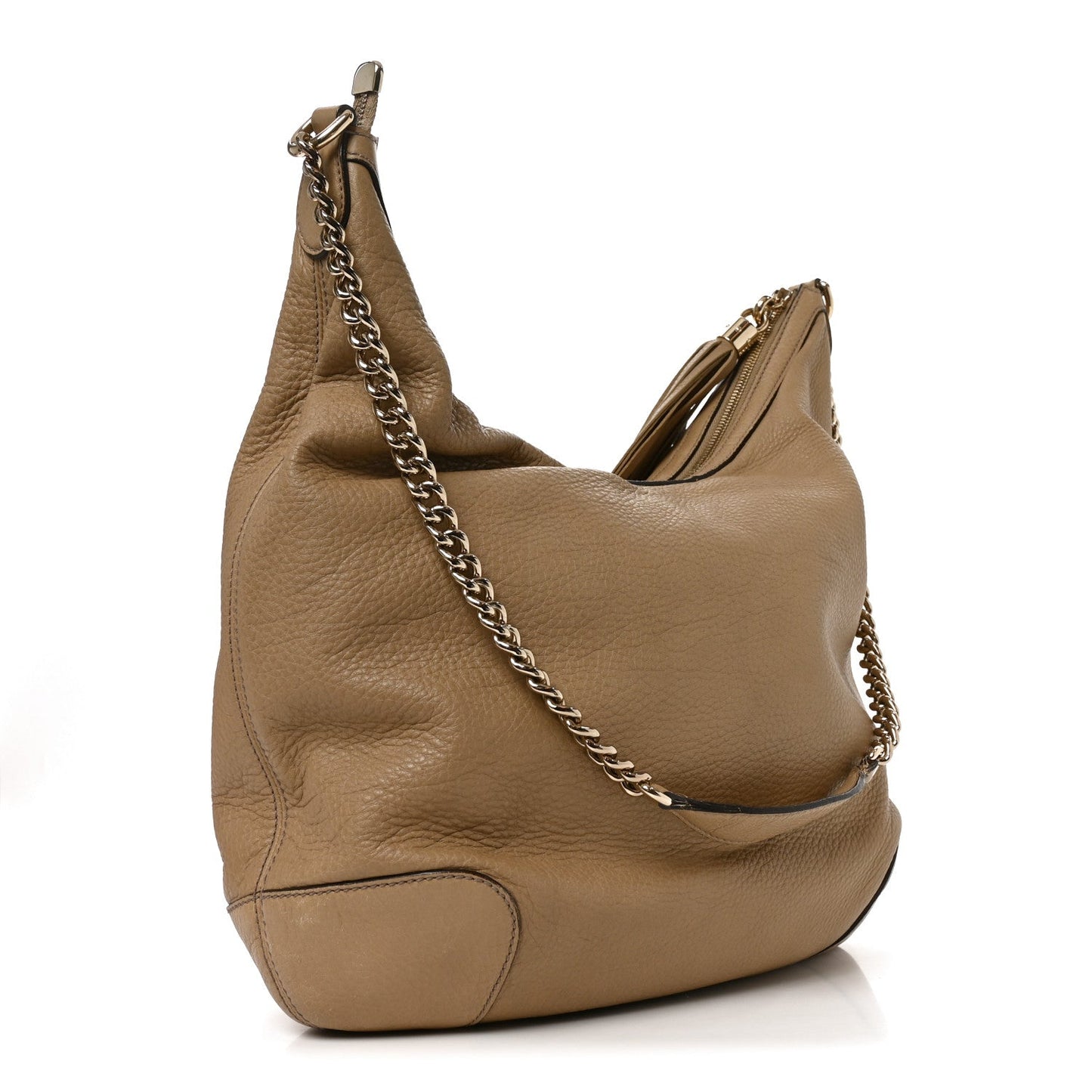 Pebbled Calfskin Medium Soho Chain Hobo Camelia