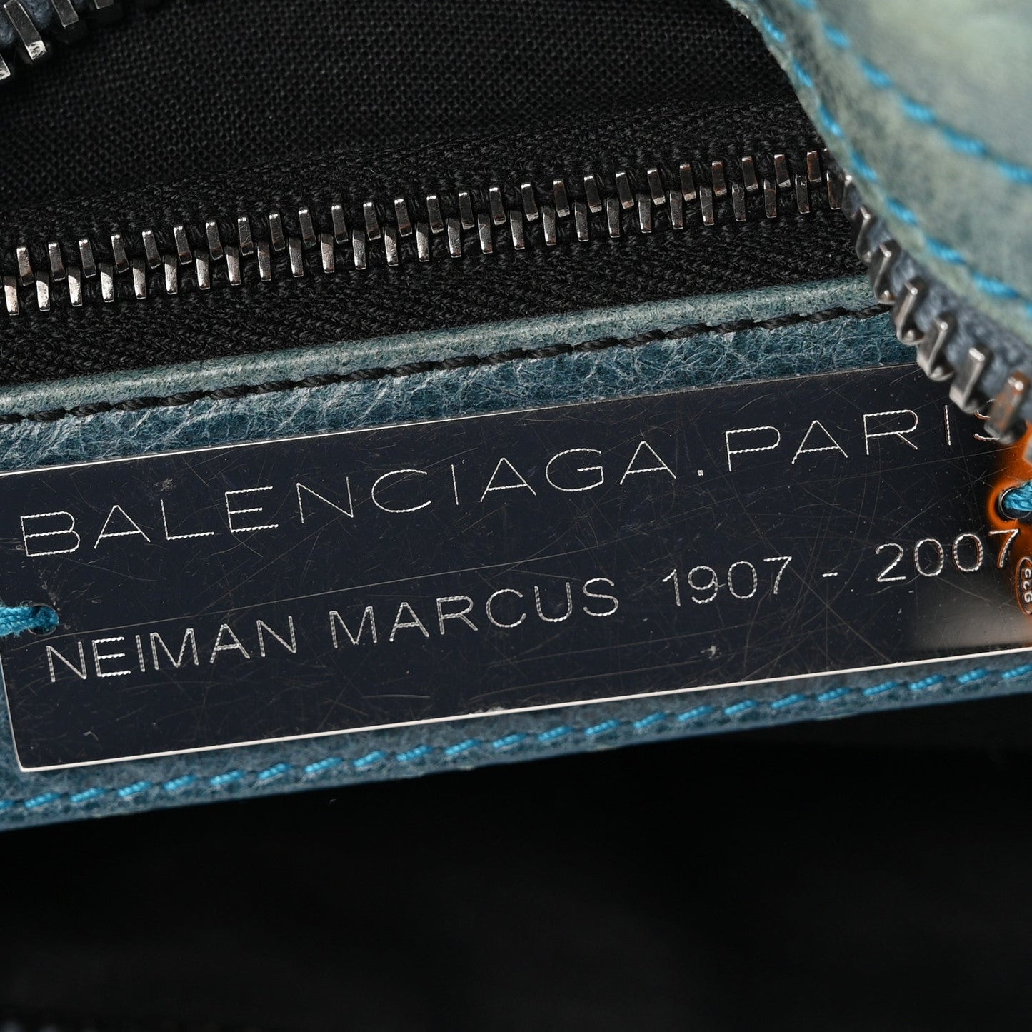Chevre Giant 21 Silver Hardware City Neiman Marcus LE Bleu