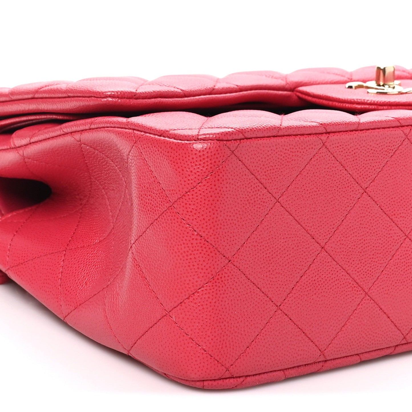 Caviar Quilted Jumbo Double Flap Dark Pink