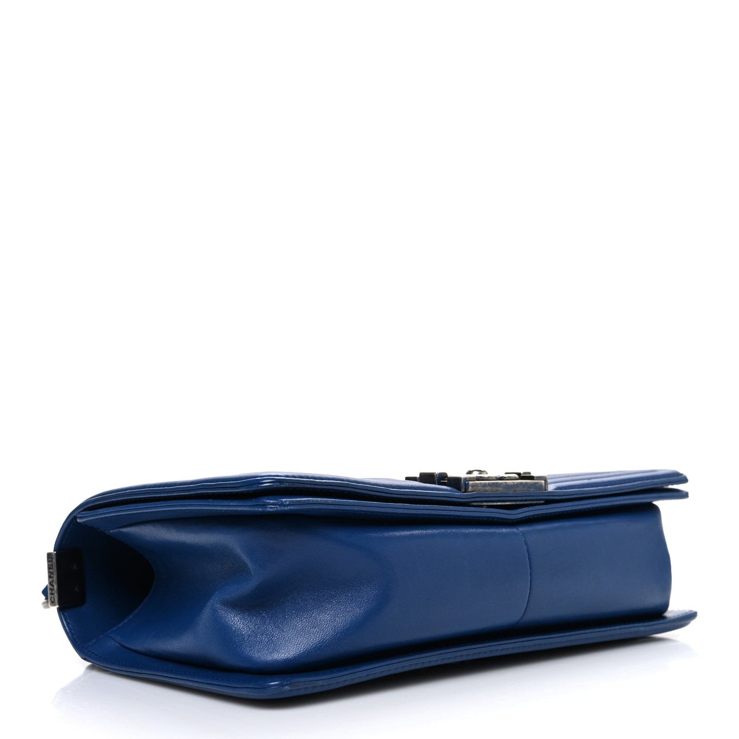 Lambskin Quilted Medium Boy Flap Blue