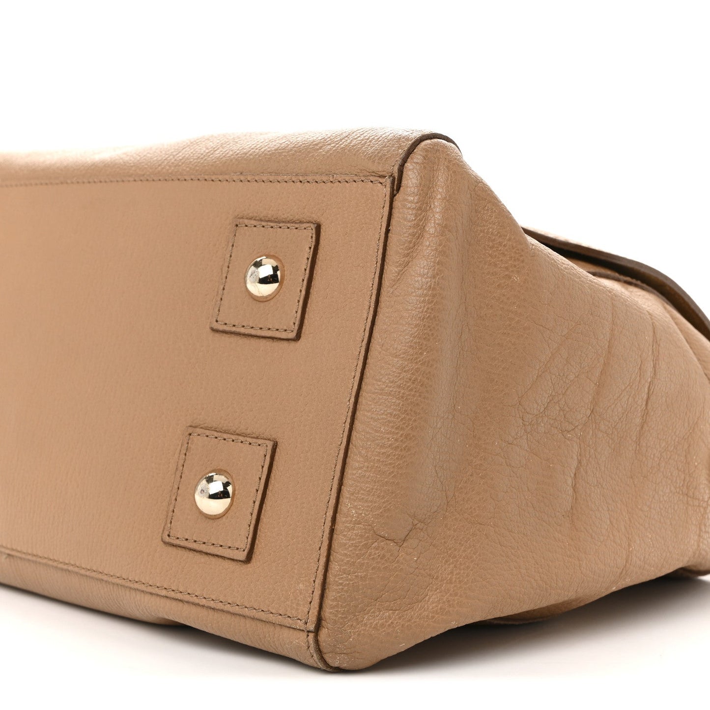 Glossy Goatskin Medium Del Rey Satchel Fudge