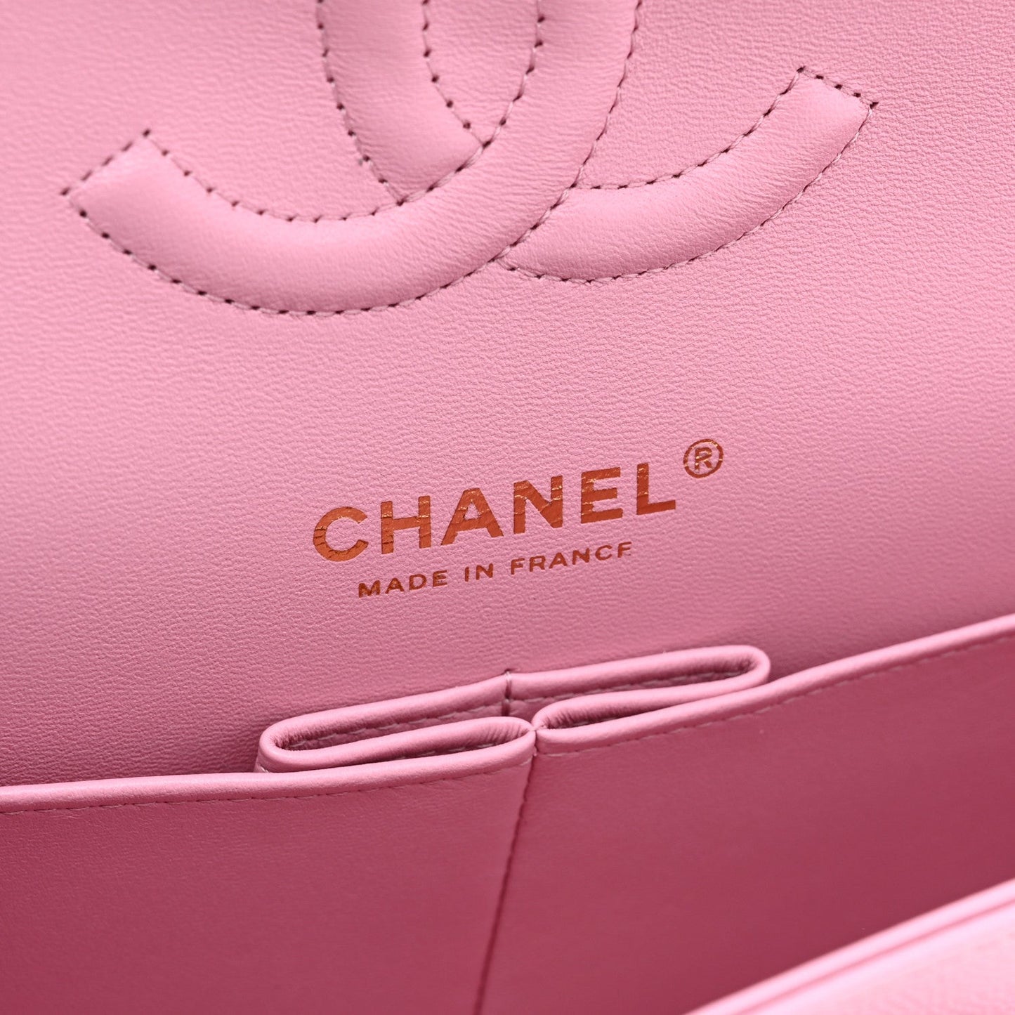 Caviar Quilted Medium Double Flap Light Pink