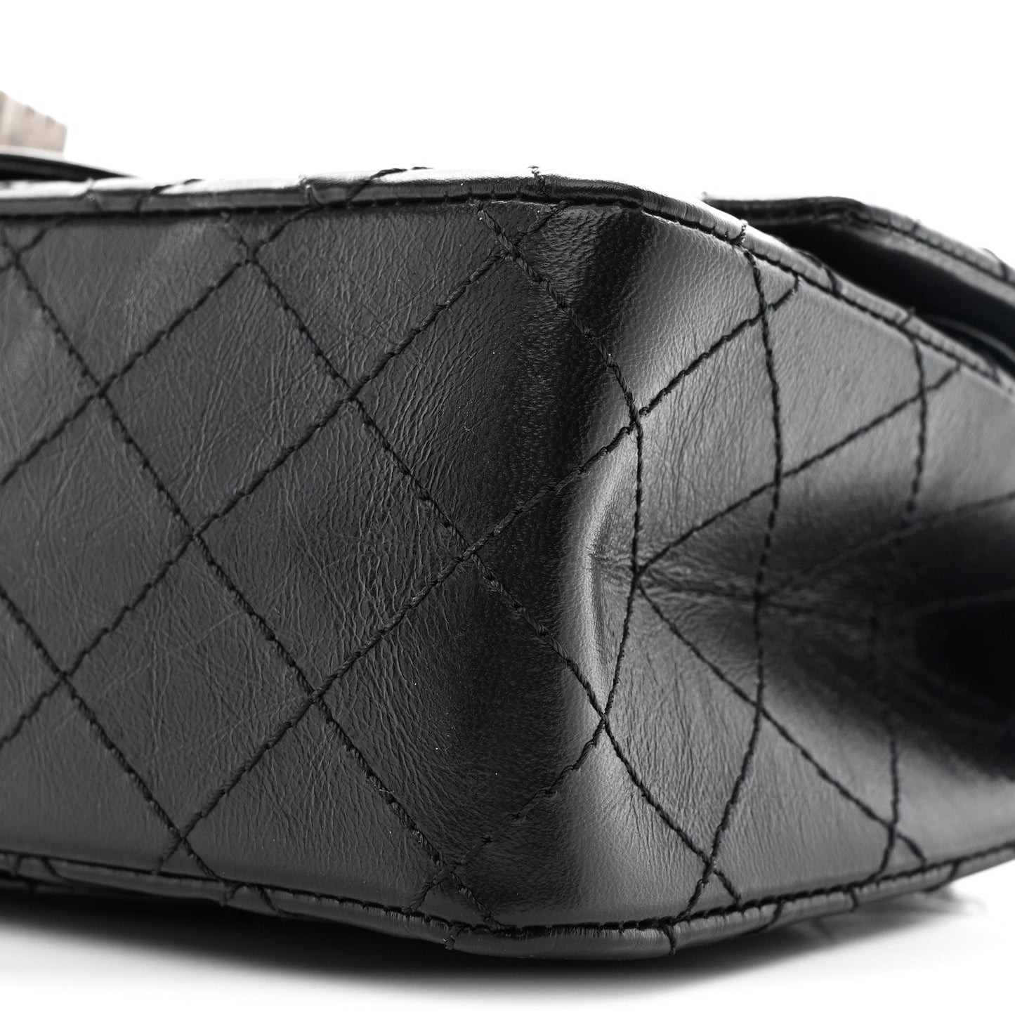 Aged Calfskin Quilted 2.55 Reissue 225 Flap Black