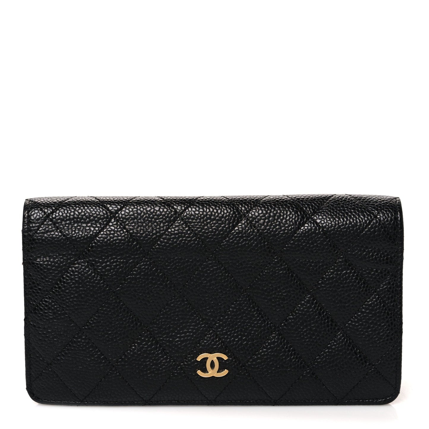 Caviar Quilted Yen Wallet Black