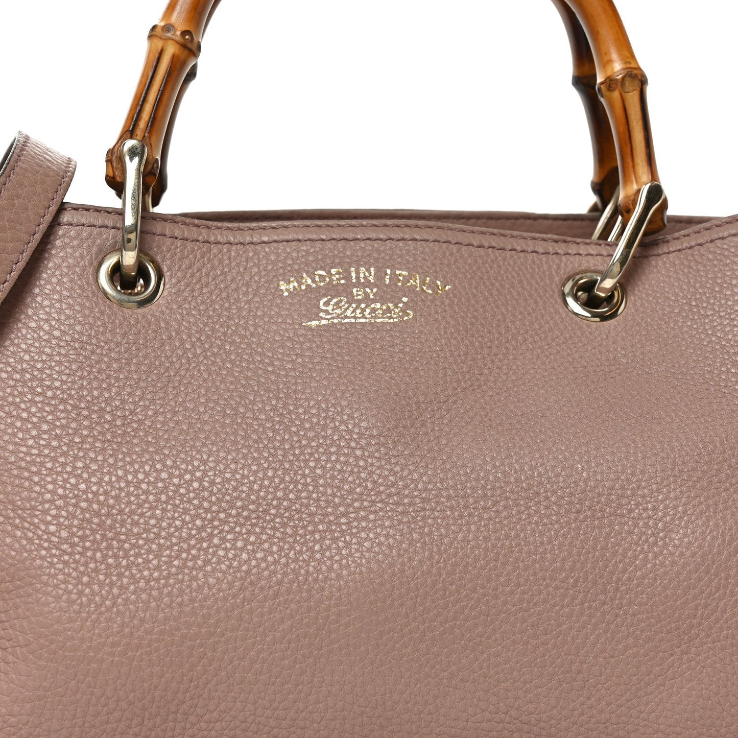 Pebbled Calfskin Medium Bamboo Shopper Tote Dark Cipria
