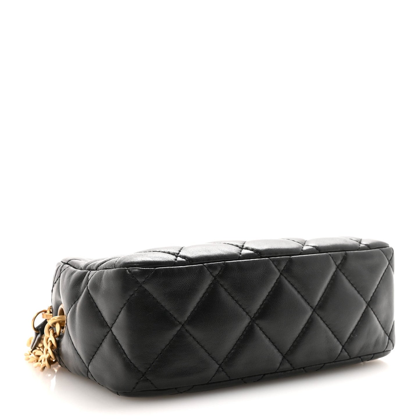 Lambskin Quilted Mini Pillow Crush Camera Case Black
