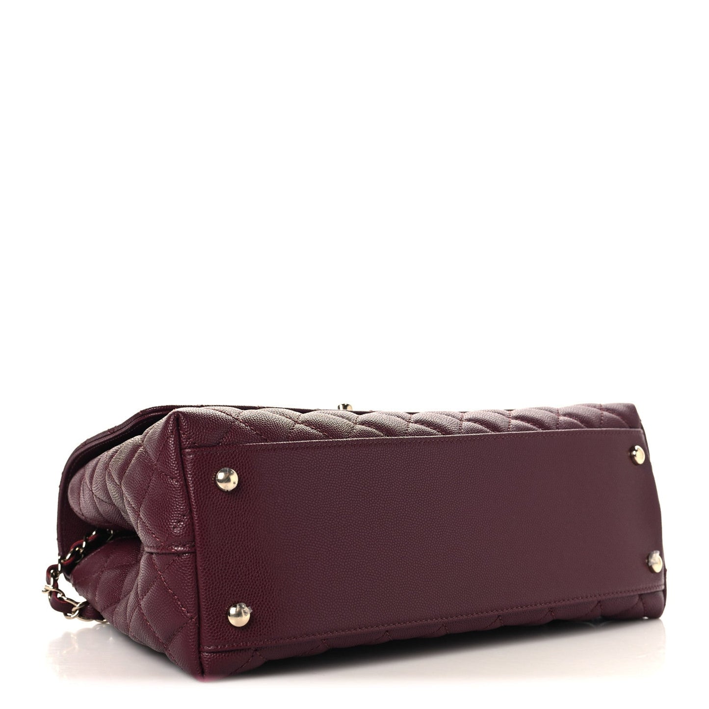 Caviar Quilted Small Coco Handle Flap Burgundy