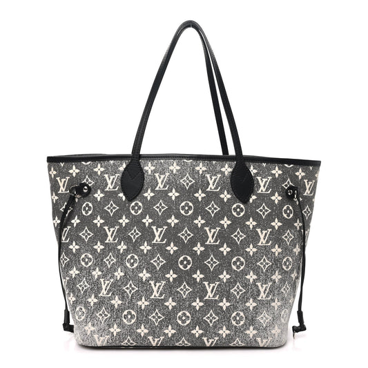 Denim Monogram Jacquard Neverfull MM Grey