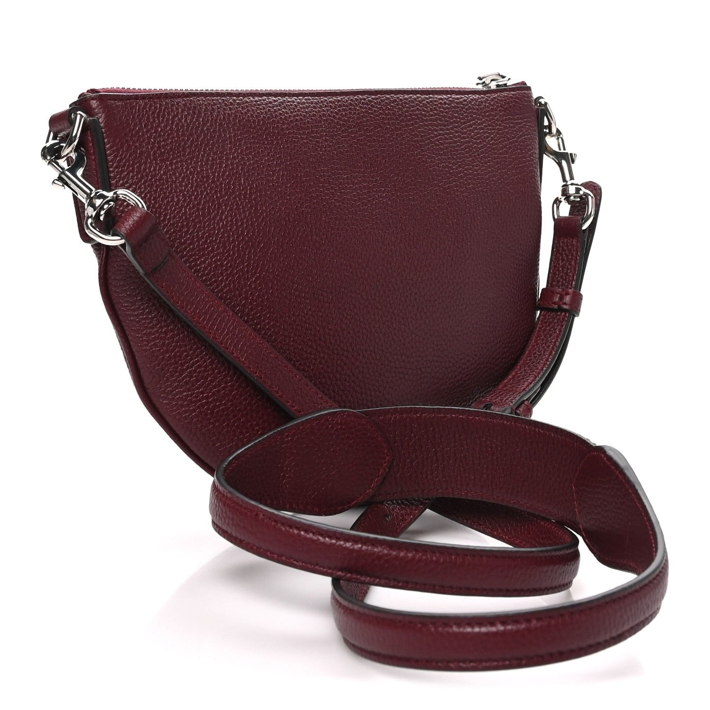 Pebbled Calfskin Mini B Shoudler Bag Burgundy
