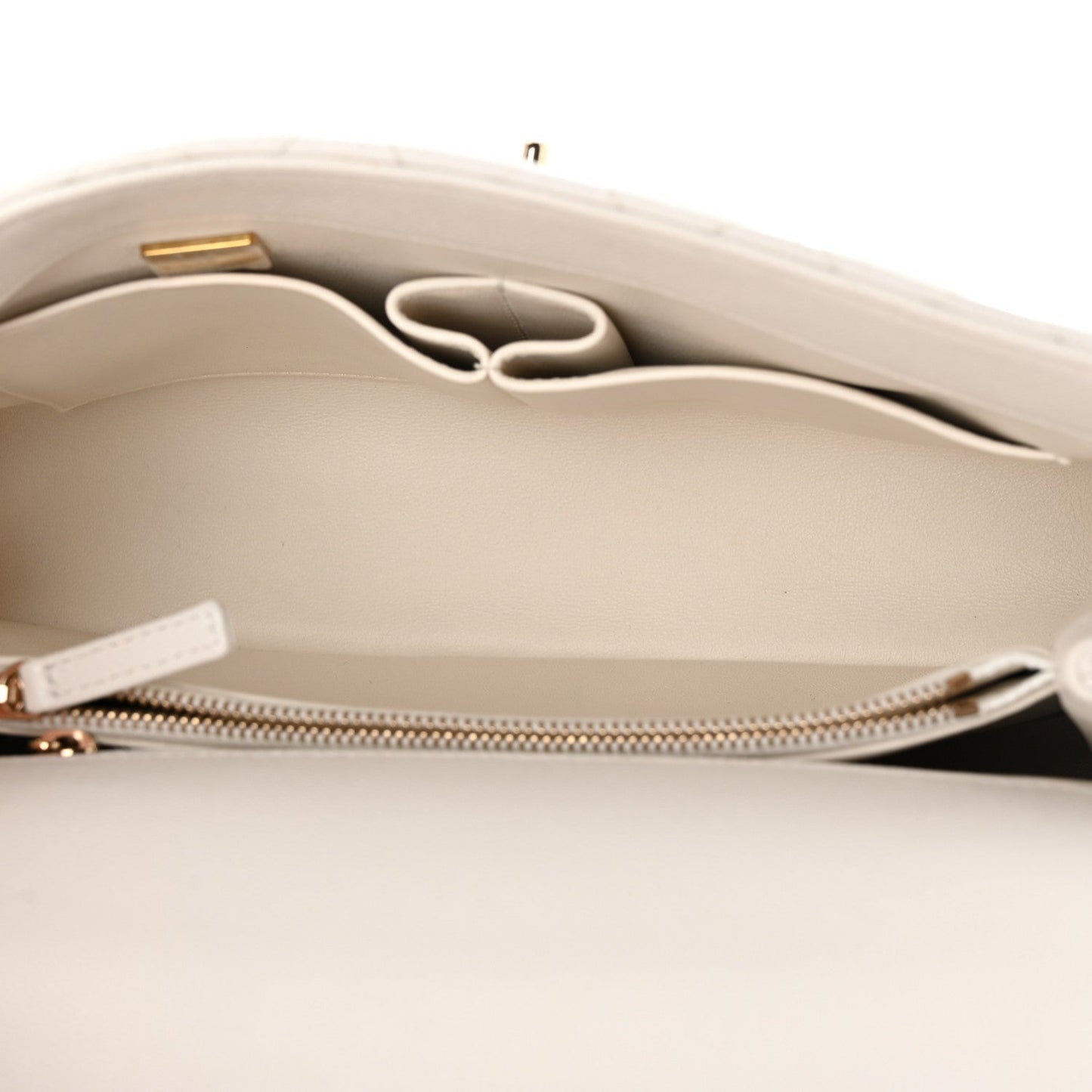 Caviar Quilted Small Coco Handle Flap White