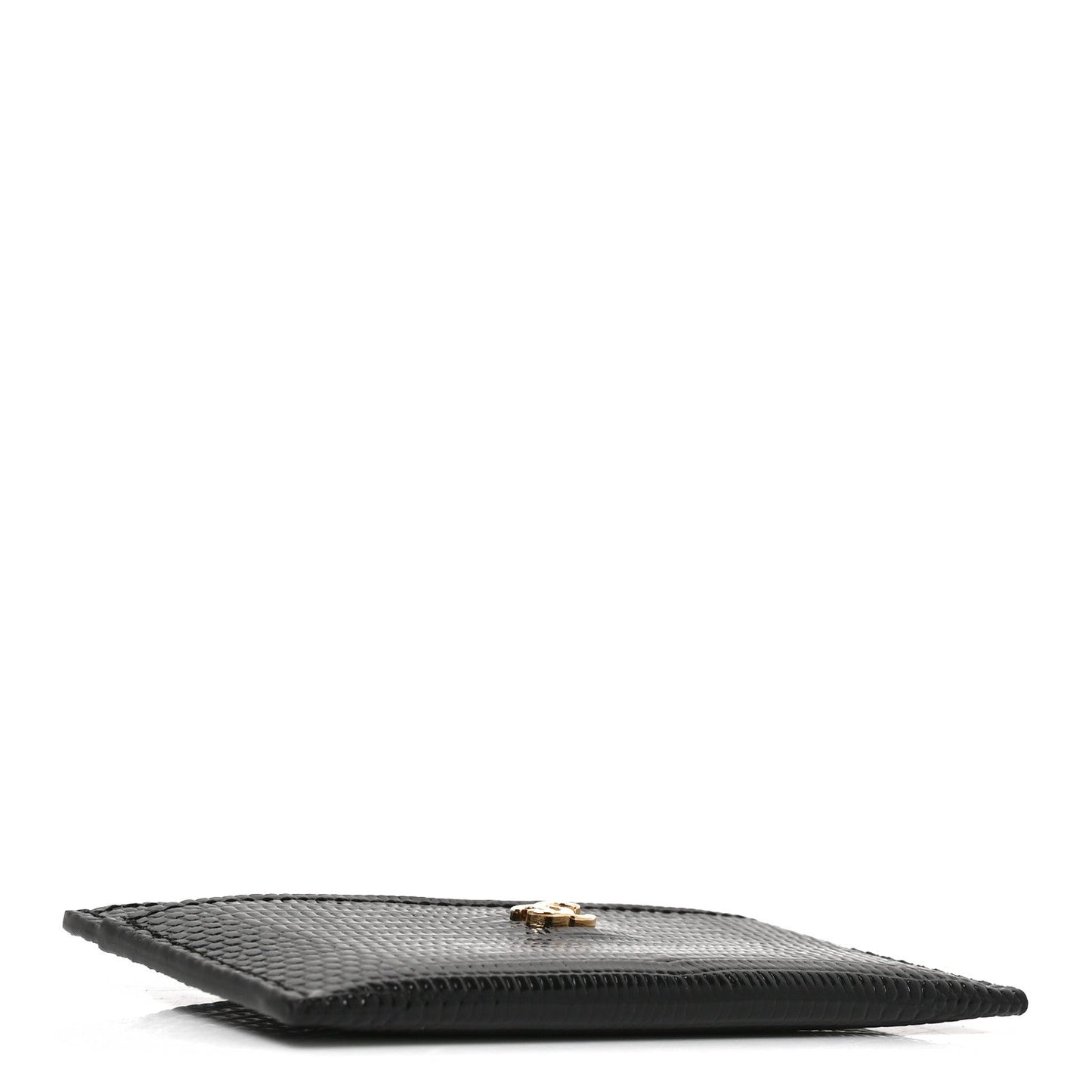 Calfskin Lizard Embossed Card Holder Black