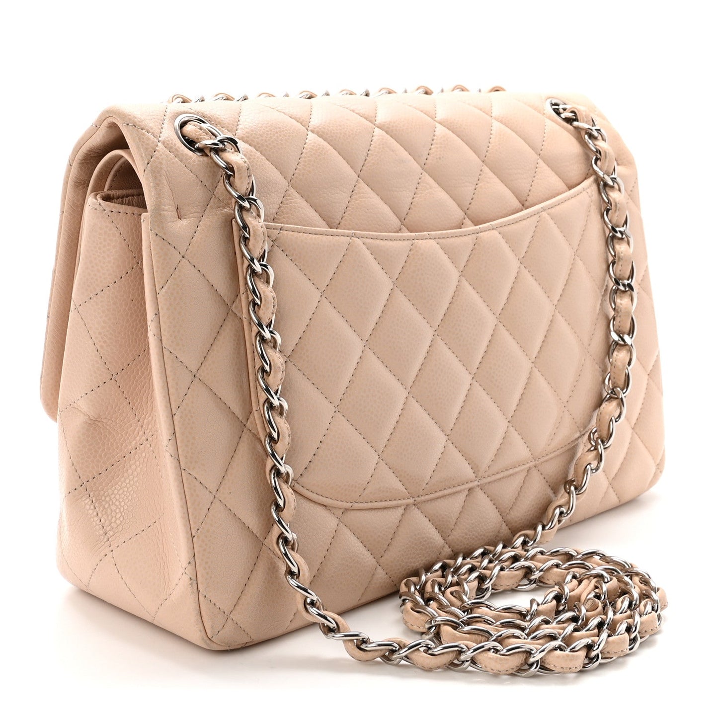 Caviar Quilted Jumbo Double Flap Light Pink
