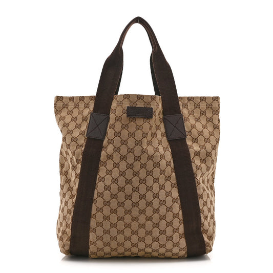 GG Monogram Medium Handle Vertical Tote Bag Dark Brown