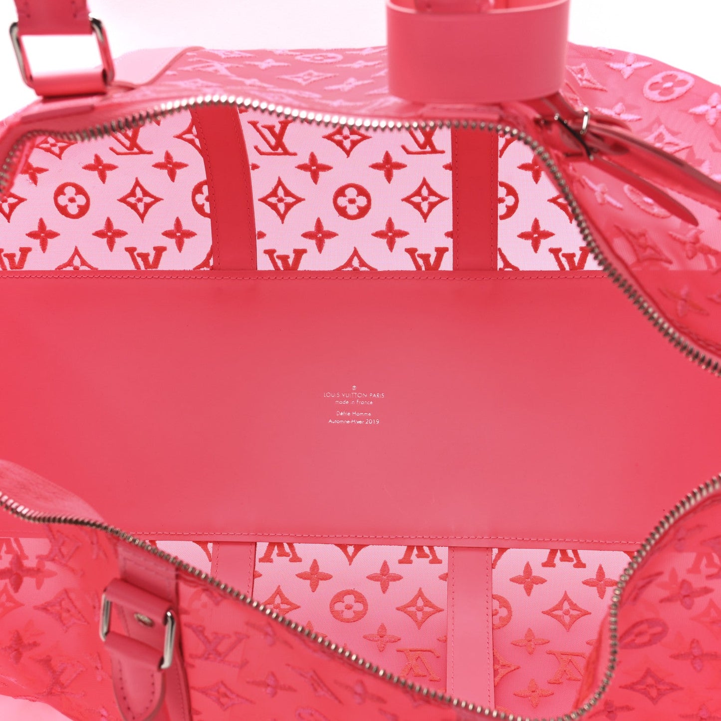 Monogram Fluo See Through Keepall Bandouliere 50 Rose