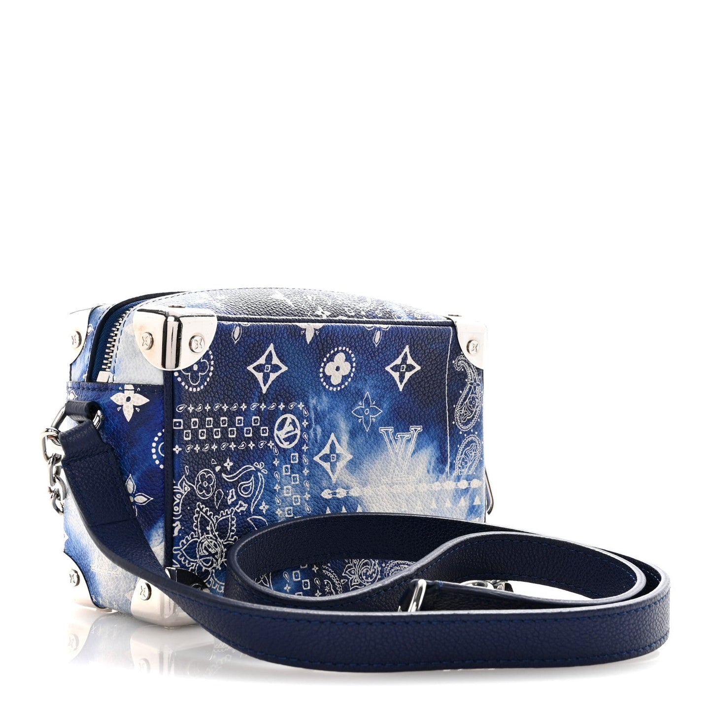 Cowhide Monogram Bandana Mini Soft Trunk Blue