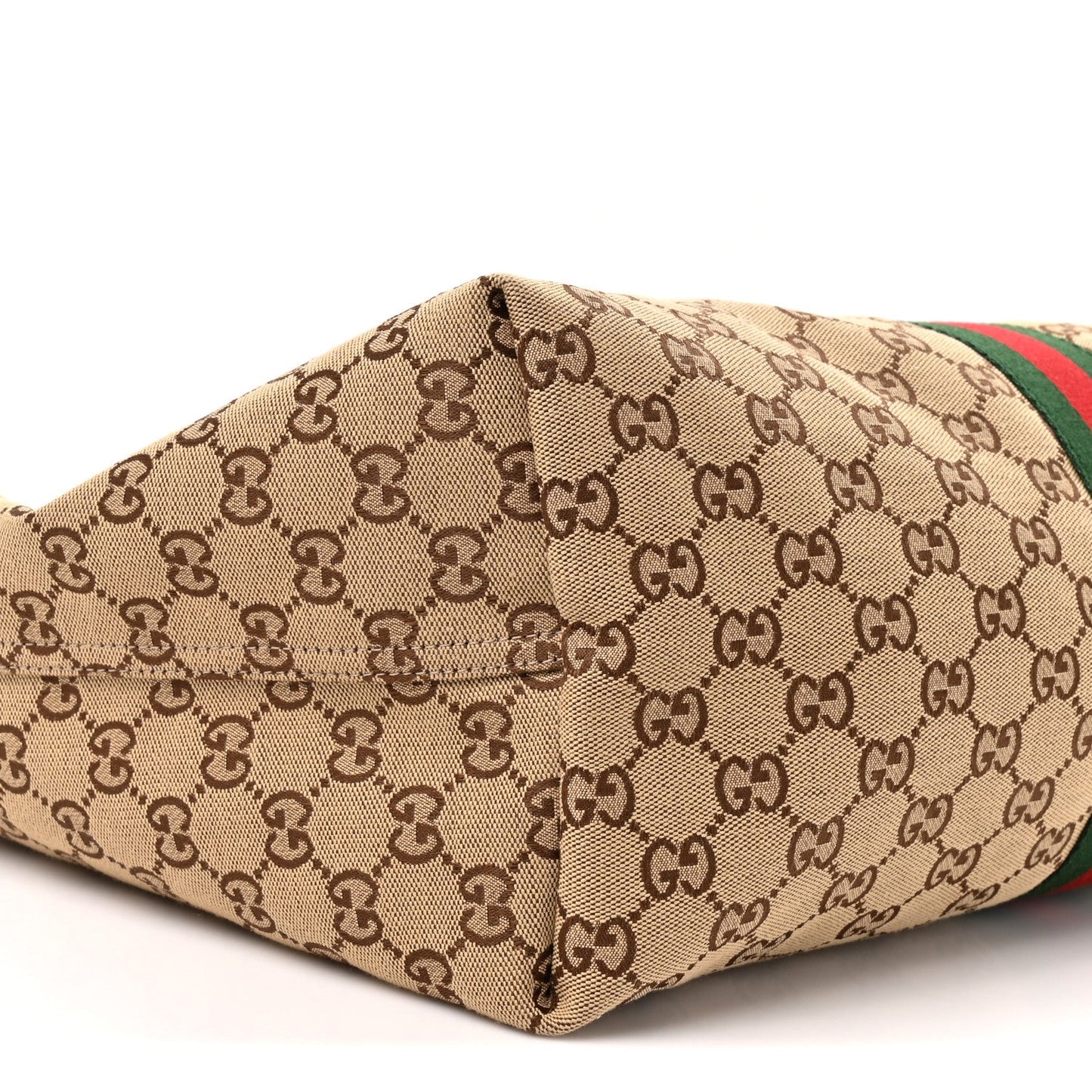 GG Monogram Web Large Giglio Tote Beige Brown