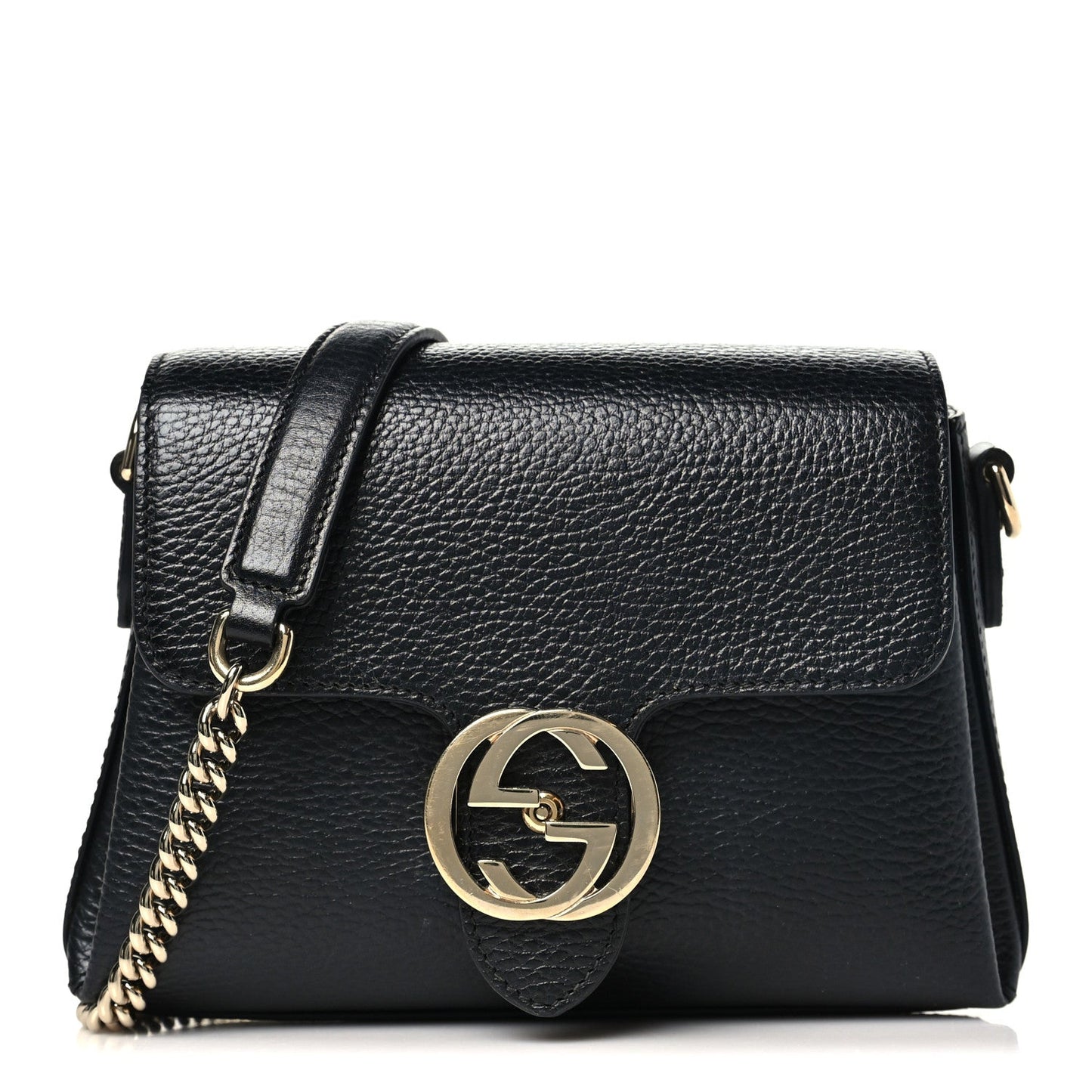 Dollar Calfskin Interlocking G Crossbody Bag Black