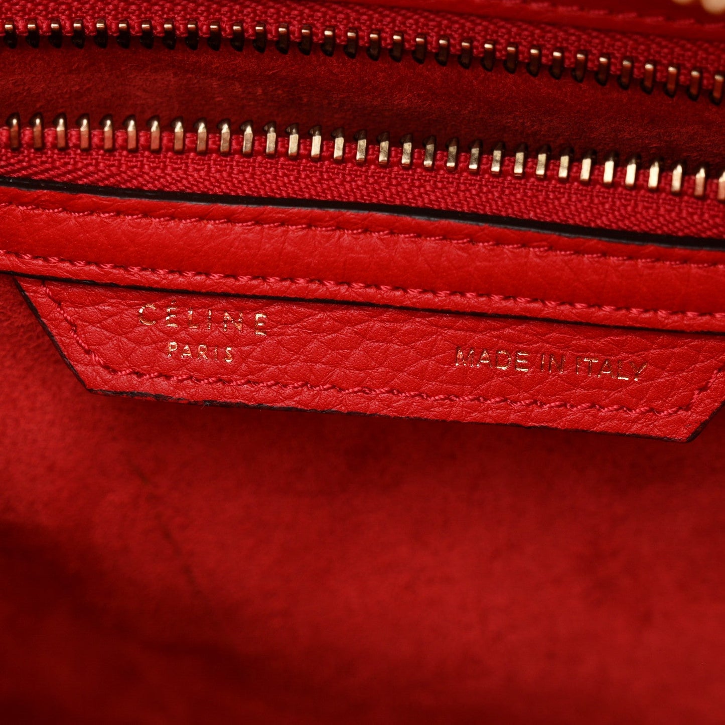 Drummed Calfskin Micro Luggage Coquelicot