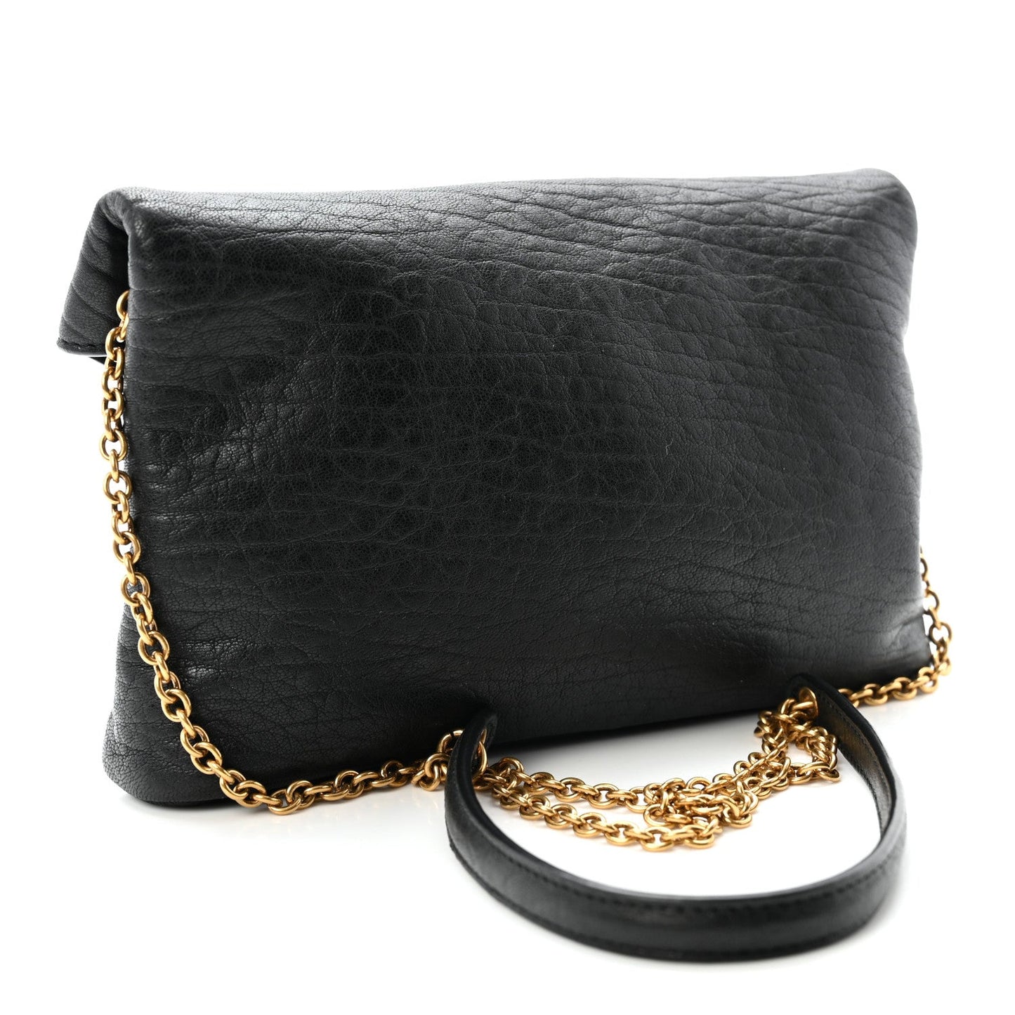 Supple Lambskin Small Cassandre Chain Pouch Black