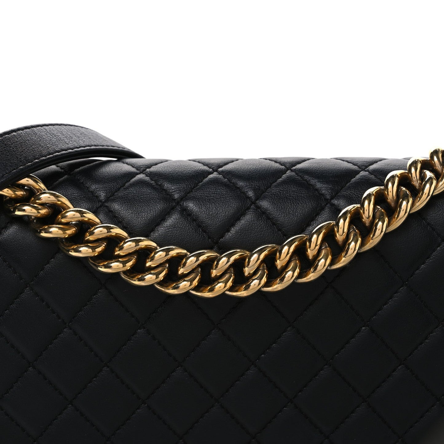 Lambskin Quilted Medium Boy Flap Black