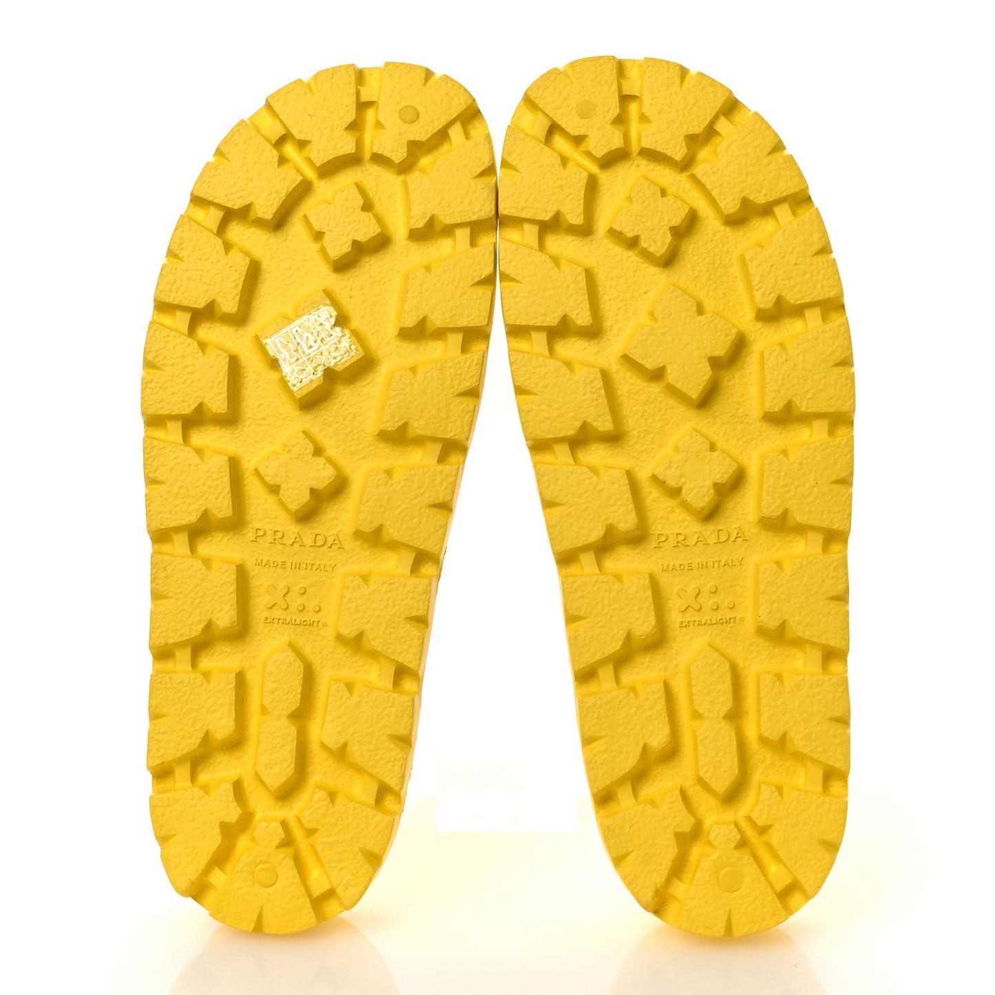 EVA Rubber Triangle Logo Embossed Womens Lug Sole 20mm Slide Sandals 41 Sole