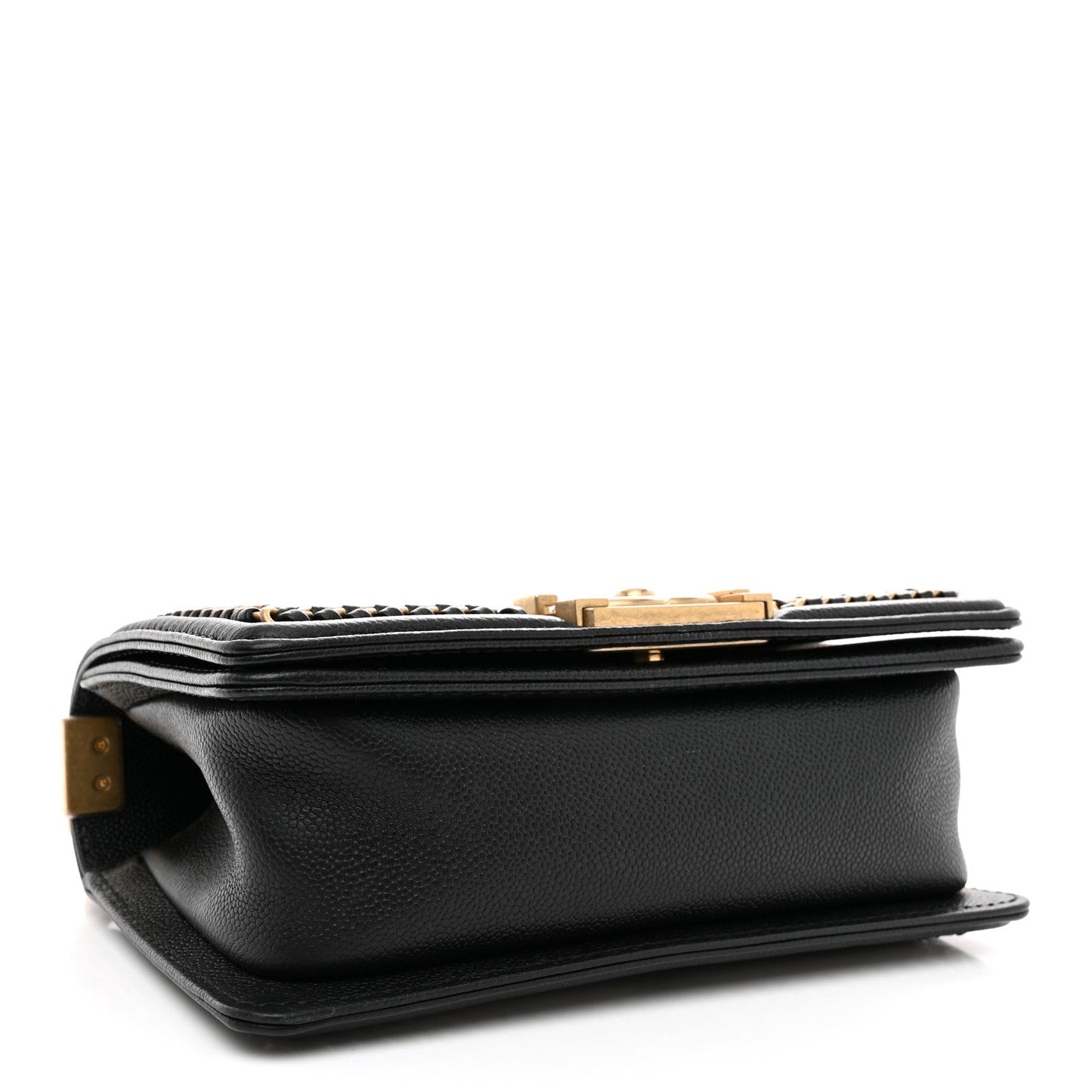 Caviar Quilted Small Chain Around Boy Flap Black