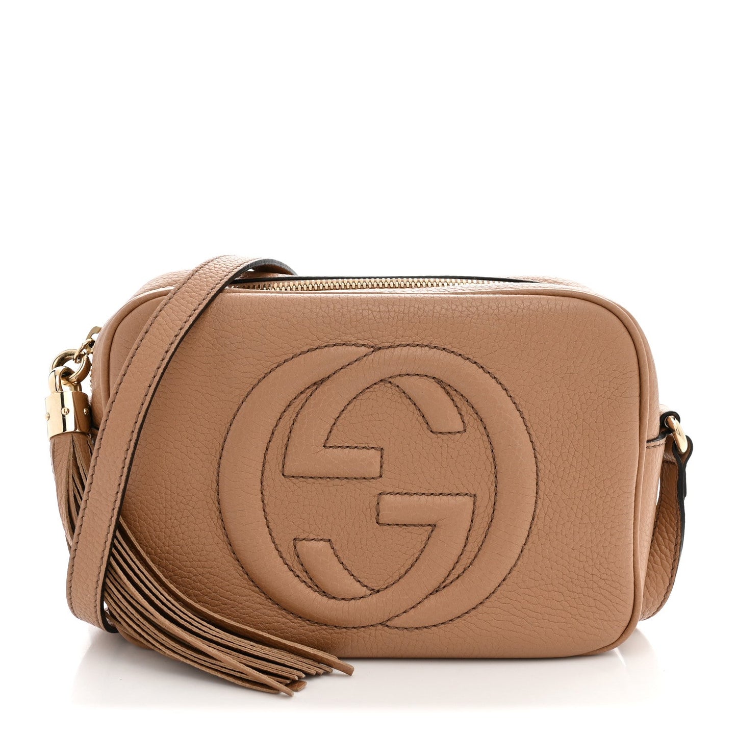 Pebbled Calfskin Small Soho Disco Bag Camelia