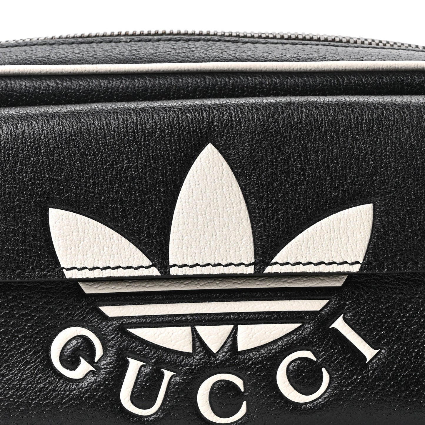 X ADIDAS Textured Dollar Calfskin Belt Bag Black
