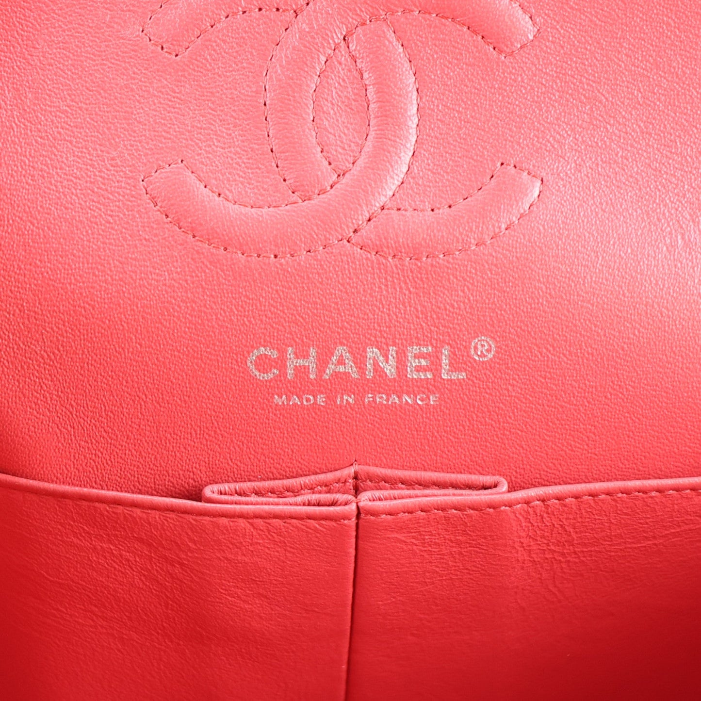 Caviar Chevron Quilted Small Double Flap Dark Pink
