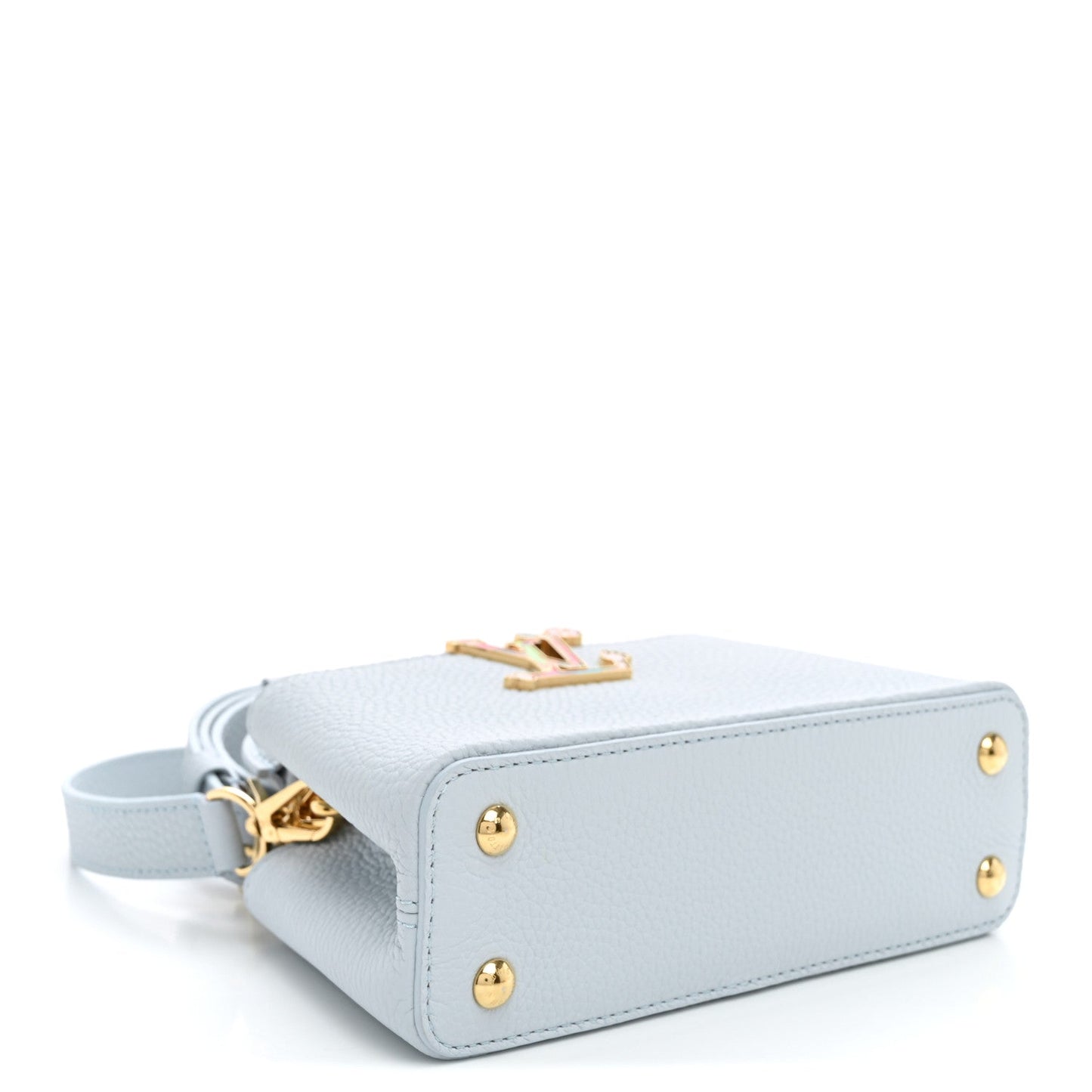 LV X TM Taurillon Capucines East West Mini Olympe Blue