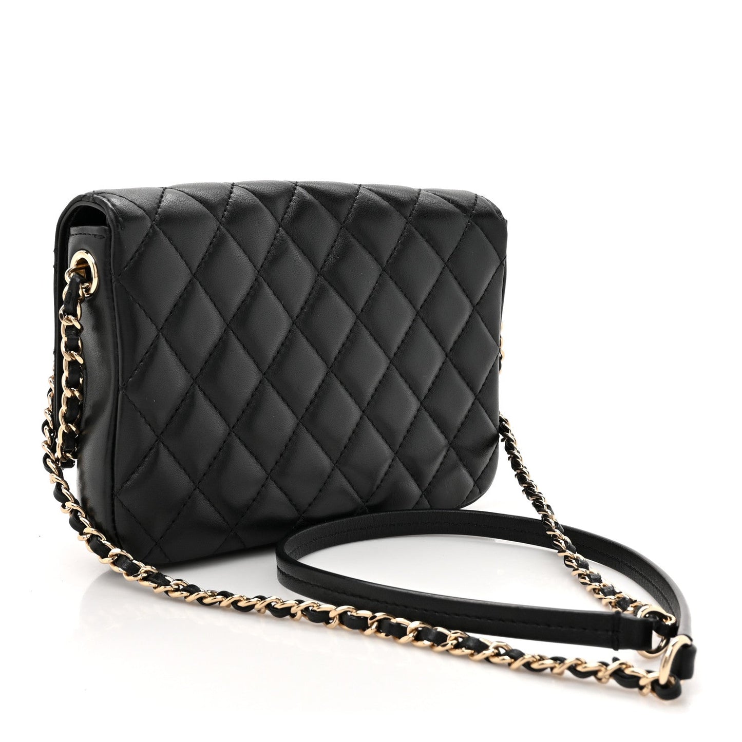 Lambskin Quilted Side Packs Black