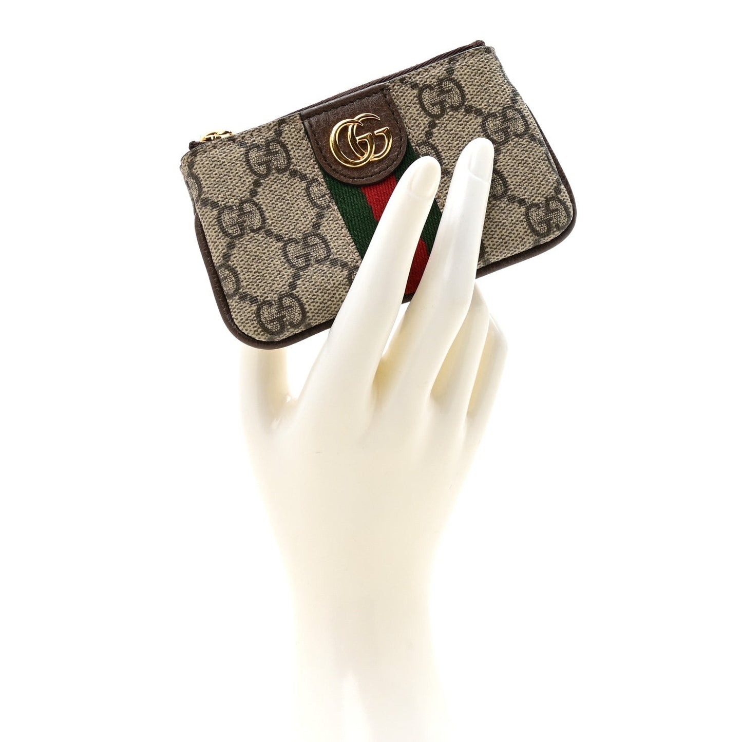 GG Supreme Monogram Web Ophidia Key Case Beige New Acero