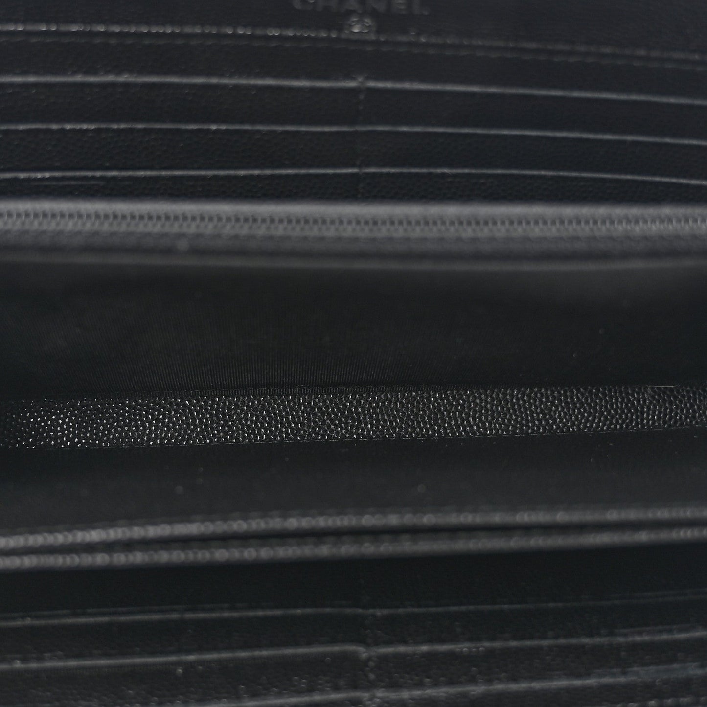 Caviar Quilted Boy Long Zip Around Wallet Black