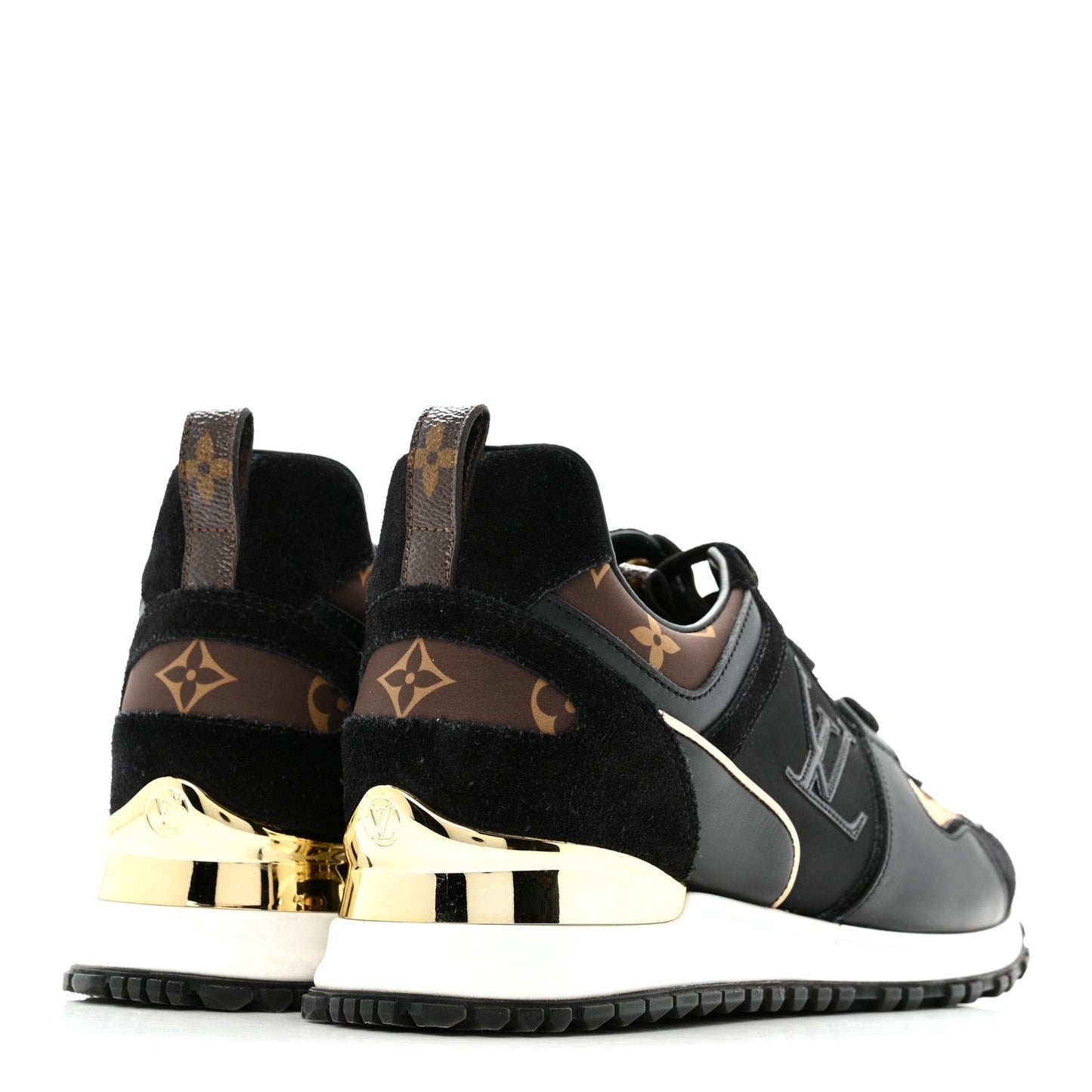 Suede Calfskin Recycled Monogram Nylon Run Away Sneakers 39 Black
